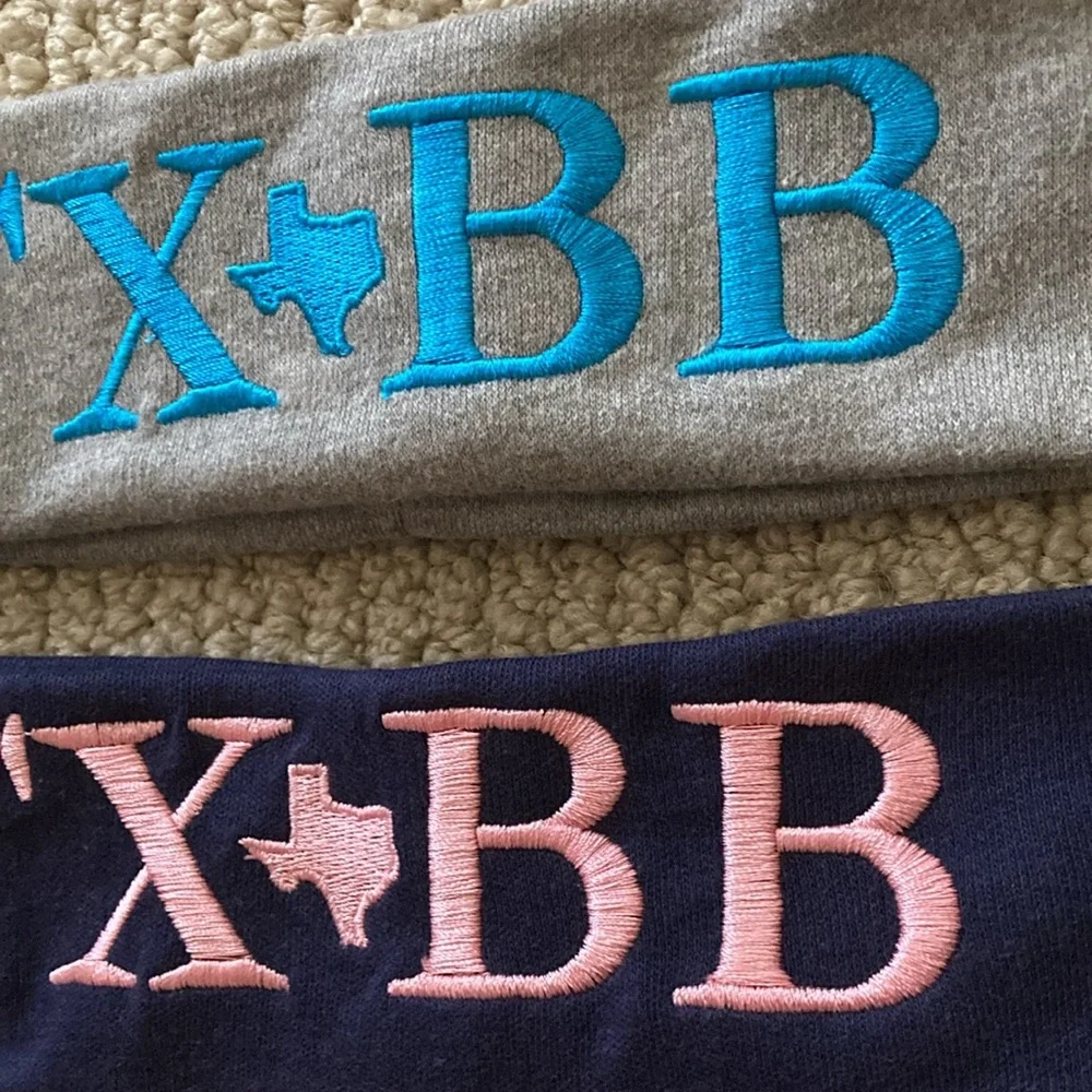 Texas Bluebonnets TXBB Cotton Stretchy Headbands Hair Accessories Blue Grey NWOT